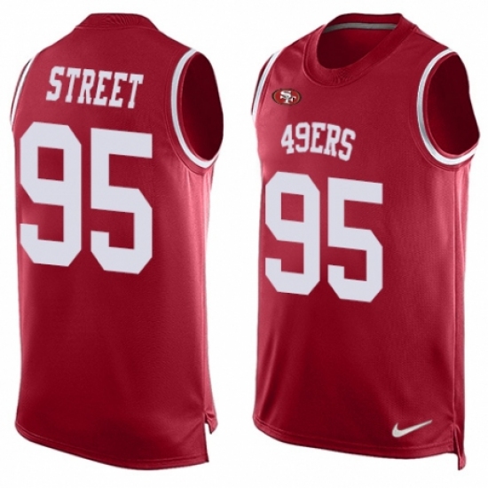 Men's Nike San Francisco 49ers 95 Kentavius Street Limited Red Player Name & Number Tank Top NFL Jersey