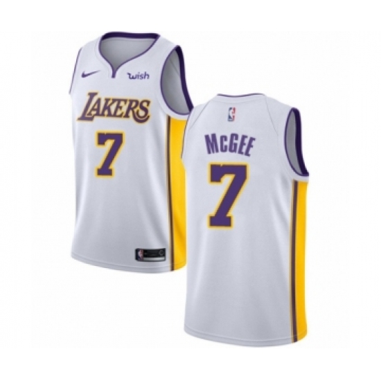 Men's Los Angeles Lakers 1 JaVale McGee Authentic White Basketball Jersey - Association Edition