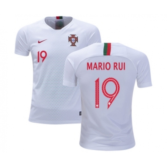 Portugal 19 Mario Rui Away Kid Soccer Country Jersey