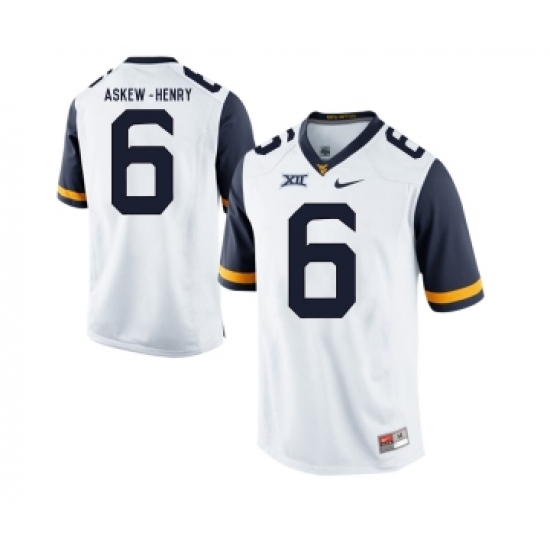 West Virginia Mountaineers 6 Dravon Askew-Henry White College Football Jersey