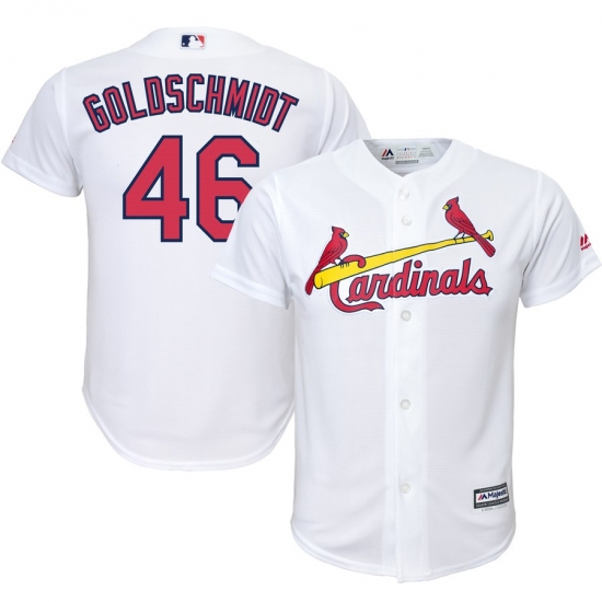 Youth St. Louis Cardinals 46 Paul Goldschmidt Majestic White Replica Player Jersey