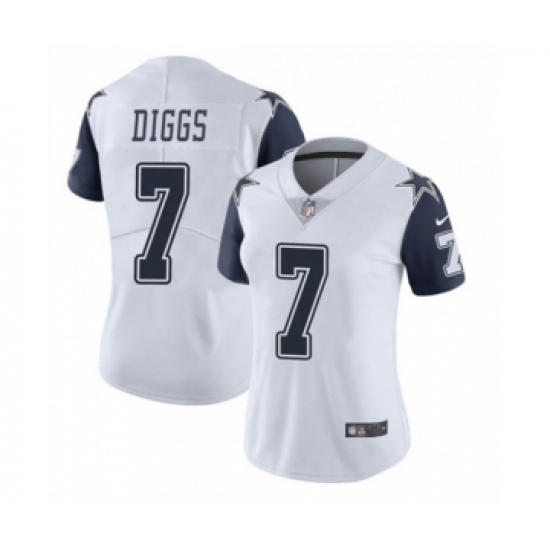 Women's Dallas Cowboys 7 Trevon Diggs White Thanksgiving Vapor Untouchable Limited Stitched Jersey(Run Small)