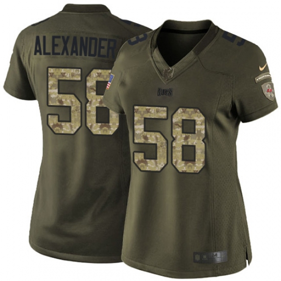 Women's Nike Tampa Bay Buccaneers 58 Kwon Alexander Elite Green Salute to Service NFL Jersey