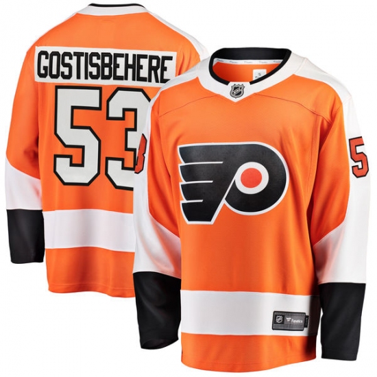 Men's Philadelphia Flyers 53 Shayne Gostisbehere Fanatics Branded Orange Home Breakaway NHL Jersey