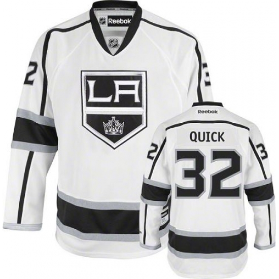 Women's Reebok Los Angeles Kings 32 Jonathan Quick Authentic White Away NHL Jersey