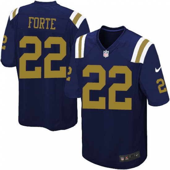 Men's Nike New York Jets 22 Matt Forte Limited Navy Blue Alternate NFL Jersey
