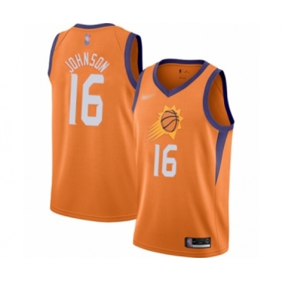 Women's Phoenix Suns 16 Tyler Johnson Swingman Orange Finished Basketball Jersey - Statement Edition