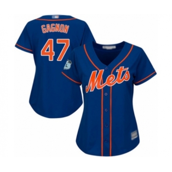 Women's New York Mets 47 Drew Gagnon Authentic Royal Blue Alternate Home Cool Base Baseball Player Jersey