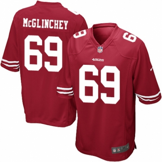 Men's Nike San Francisco 49ers 69 Mike McGlinchey Game Red Team Color NFL Jersey