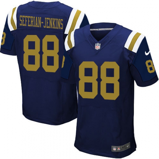 Men's Nike New York Jets 88 Austin Seferian-Jenkins Elite Navy Blue Alternate NFL Jersey