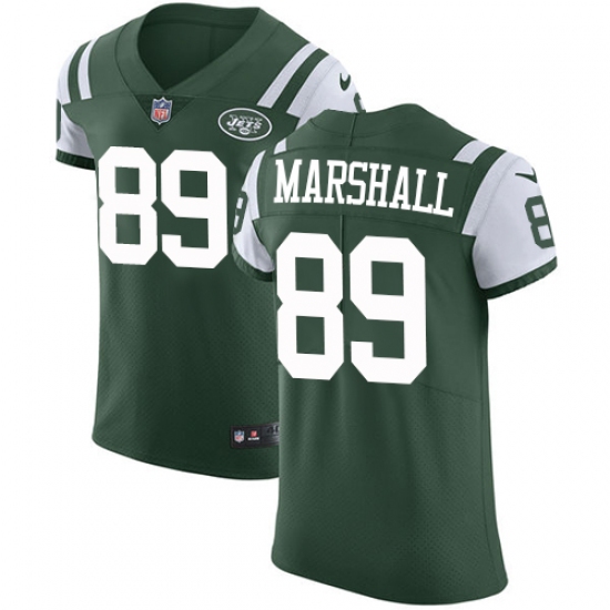 Men's Nike New York Jets 89 Jalin Marshall Elite Green Team Color NFL Jersey