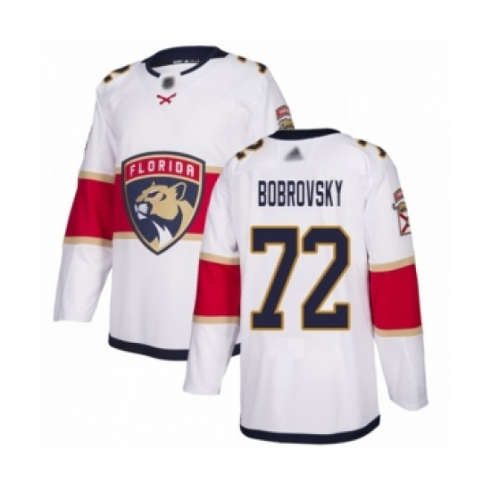 Men's Florida Panthers 72 Sergei Bobrovsky Authentic White Away Hockey Jersey