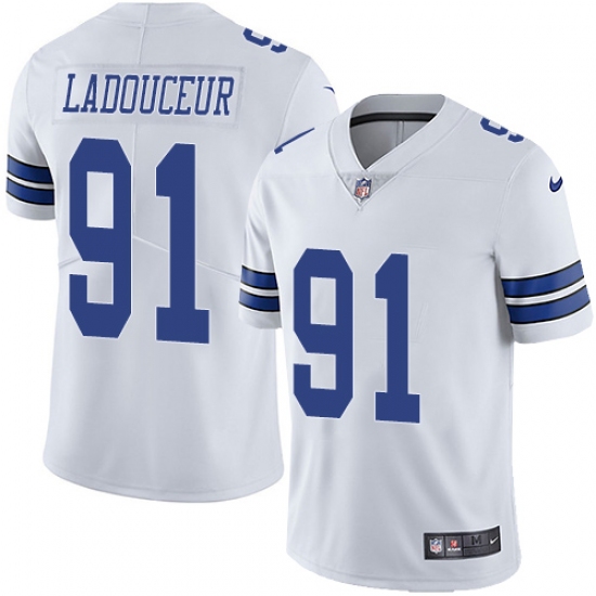 Youth Nike Dallas Cowboys 91 L. P. Ladouceur White Vapor Untouchable Limited Player NFL Jersey