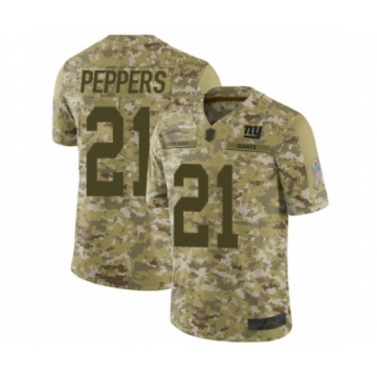 Men's New York Giants 21 Jabrill Peppers Limited Camo 2018 Salute to Service Football Jersey