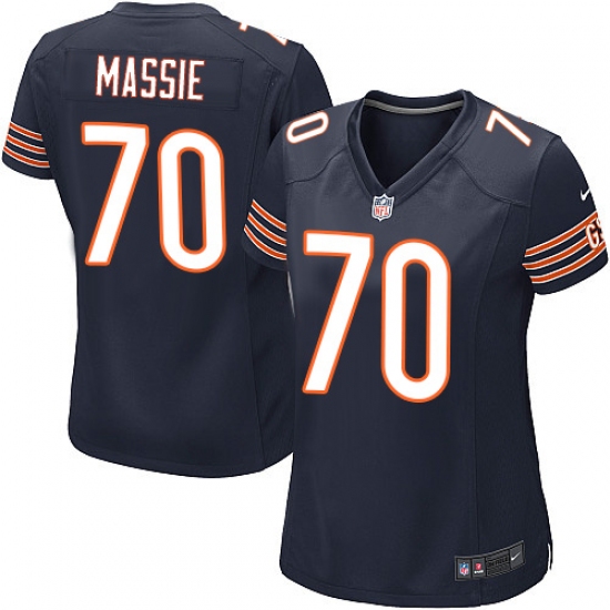 Women's Nike Chicago Bears 70 Bobby Massie Game Navy Blue Team Color NFL Jersey