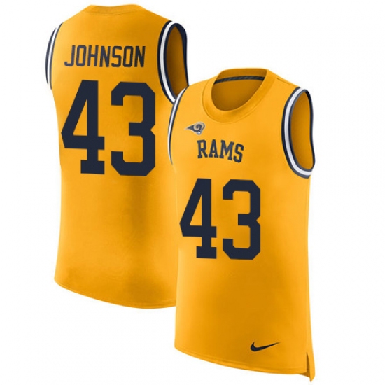 Men's Nike Los Angeles Rams 43 John Johnson Limited Gold Rush Player Name & Number Tank Top NFL Jersey