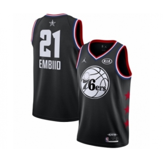 Youth Jordan Philadelphia 76ers 21 Joel Embiid Swingman Black 2019 All-Star Game Basketball Jersey