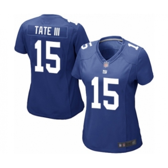 Women's New York Giants 15 Golden Tate III Game Royal Blue Team Color Football Jersey