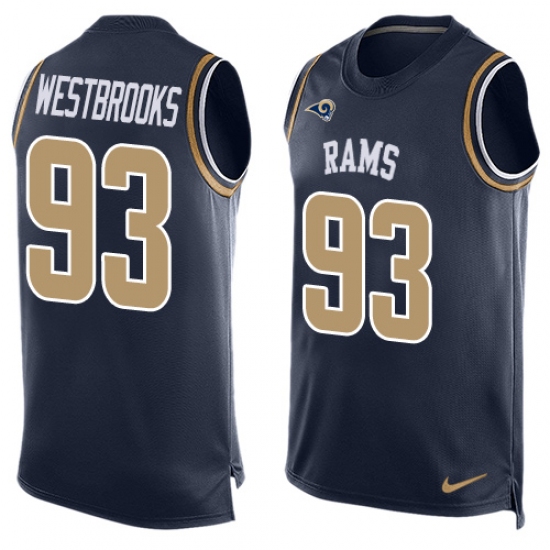 Men's Nike Los Angeles Rams 93 Ethan Westbrooks Limited Navy Blue Player Name & Number Tank Top NFL Jersey