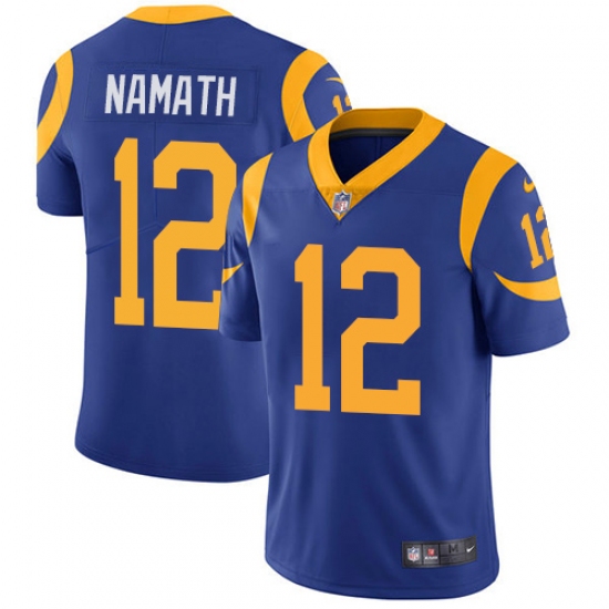 Men's Nike Los Angeles Rams 12 Joe Namath Royal Blue Alternate Vapor Untouchable Limited Player NFL Jersey