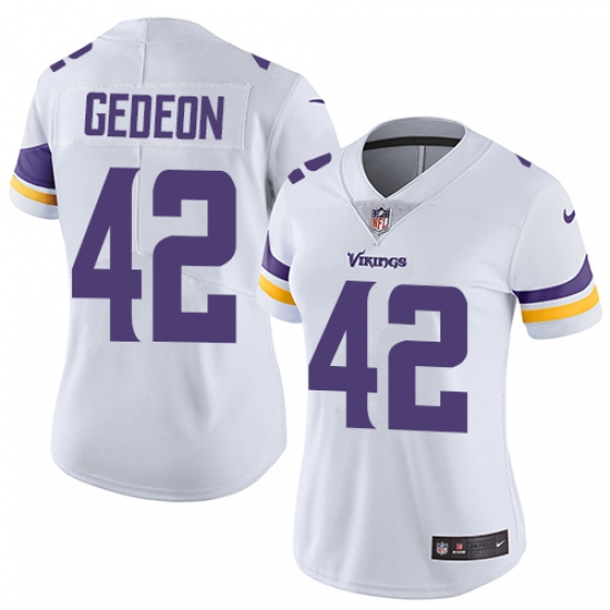 Women's Nike Minnesota Vikings 42 Ben Gedeon White Vapor Untouchable Limited Player NFL Jersey
