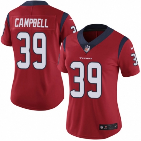 Women's Nike Houston Texans 39 Ibraheim Campbell Red Alternate Vapor Untouchable Elite Player NFL Jersey