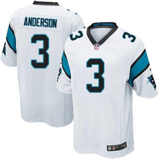 Men's Nike Carolina Panthers 3 Derek Anderson Game White NFL Jersey