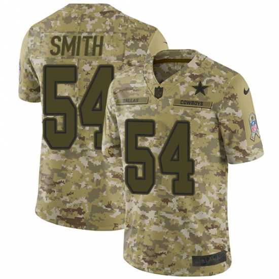 Men's Nike Dallas Cowboys 54 Jaylon Smith Limited Camo 2018 Salute to Service NFL Jersey