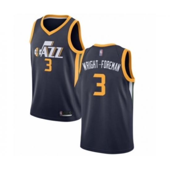 Youth Utah Jazz 3 Justin Wright-Foreman Swingman Navy Blue Basketball Jersey - Icon Edition