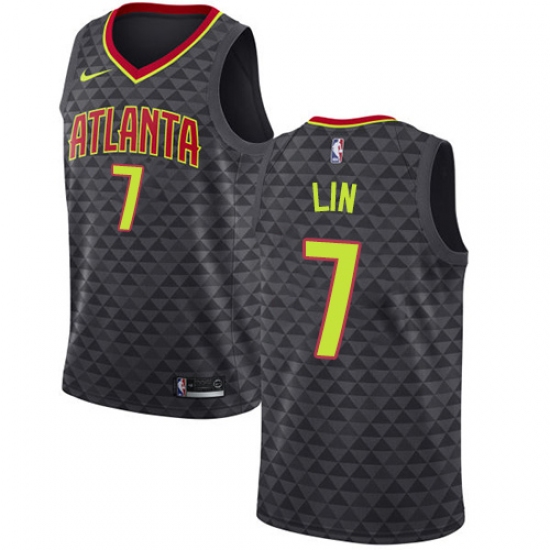 Women's Nike Atlanta Hawks 7 Jeremy Lin Swingman Black NBA Jersey - Icon Edition