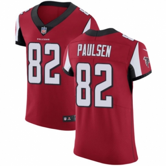 Men's Nike Atlanta Falcons 82 Logan Paulsen Red Team Color Vapor Untouchable Elite Player NFL Jersey