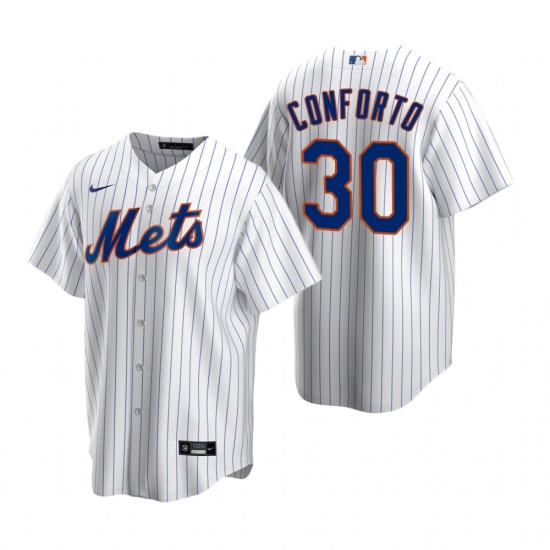 Men's Nike New York Mets 30 Michael Conforto White 2020 Home Stitched Baseball Jersey