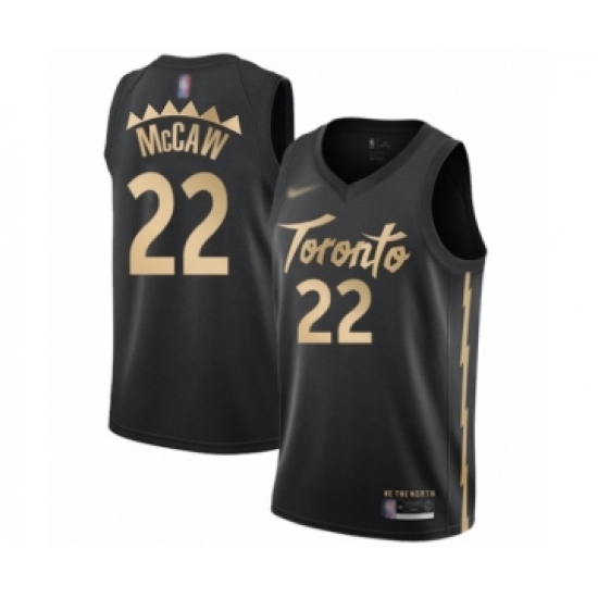 Men's Toronto Raptors 22 Patrick McCaw Swingman Black Basketball Jersey - 2019 20 City Edition