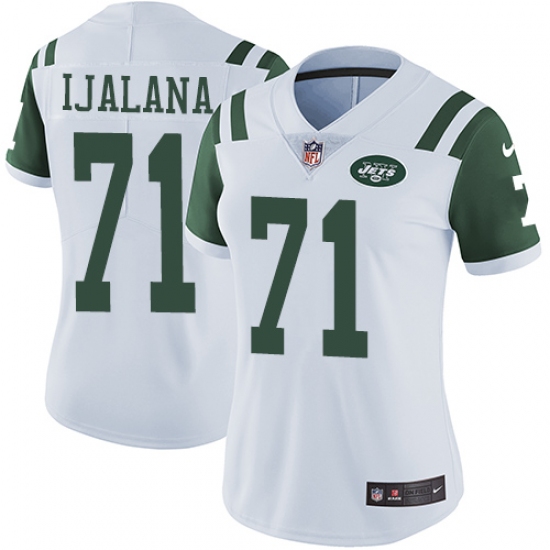 Women's Nike New York Jets 71 Ben Ijalana Elite White NFL Jersey