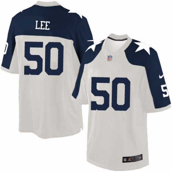 Men's Nike Dallas Cowboys 50 Sean Lee Limited White Throwback Alternate NFL Jersey