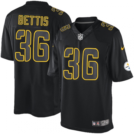 Men's Nike Pittsburgh Steelers 36 Jerome Bettis Limited Black Impact NFL Jersey