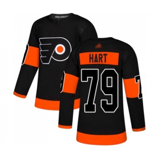 Men's Philadelphia Flyers 79 Carter Hart Authentic Black Alternate Hockey Jersey