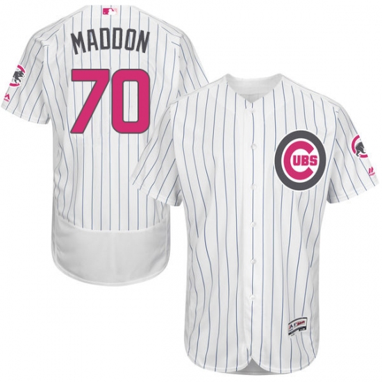 Men's Majestic Chicago Cubs 70 Joe Maddon Authentic White 2016 Mother's Day Fashion Flex Base MLB Jersey