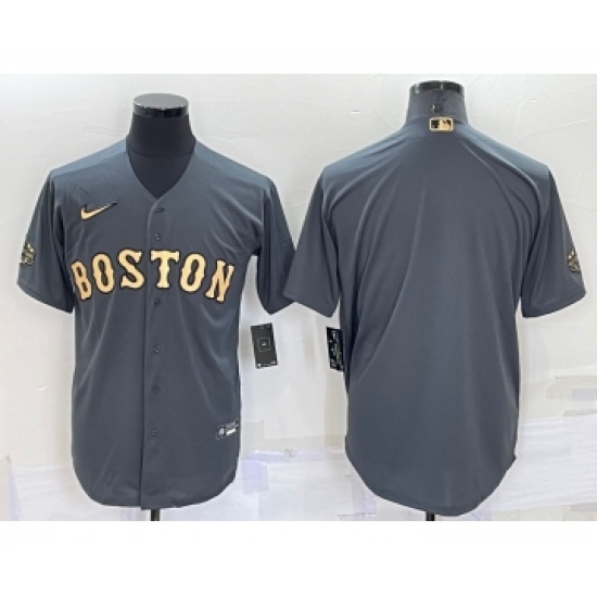 Men's Boston Red Sox Blank Grey 2022 All Star Stitched Cool Base Nike Jersey
