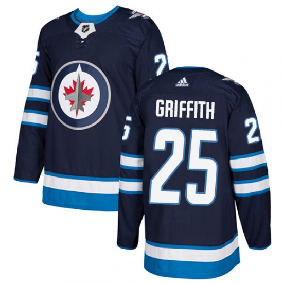 Youth Adidas Winnipeg Jets 25 Seth Griffith Authentic Navy Blue Home NHL Jersey