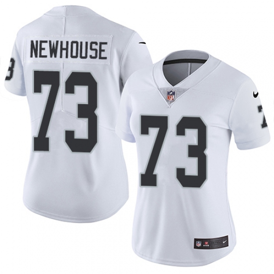 Women's Nike Oakland Raiders 73 Marshall Newhouse White Vapor Untouchable Limited Player NFL Jersey