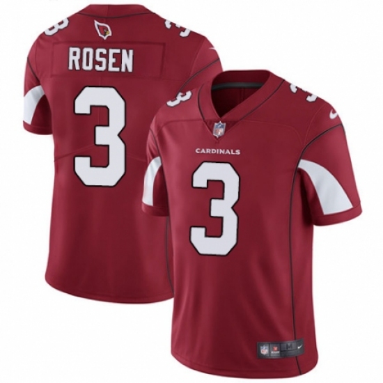 Men's Nike Arizona Cardinals 3 Josh Rosen Red Team Color Vapor Untouchable Limited Player NFL Jersey