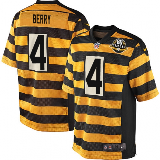 Men's Nike Pittsburgh Steelers 4 Jordan Berry Limited Yellow/Black Alternate 80TH Anniversary Throwback NFL Jersey