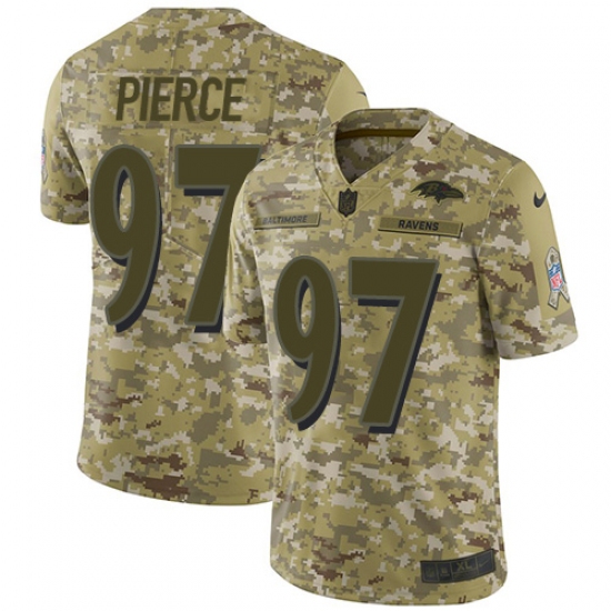 Youth Nike Baltimore Ravens 97 Michael Pierce Limited Camo 2018 Salute to Service NFL Jersey