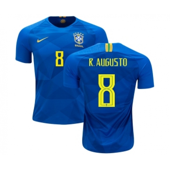 Brazil 8 R.Augusto Away Kid Soccer Country Jersey