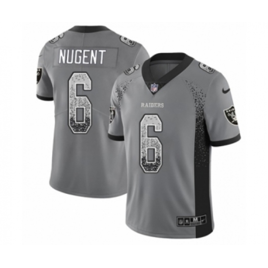 Youth Nike Oakland Raiders 6 Mike Nugent Limited Gray Rush Drift Fashion NFL Jersey