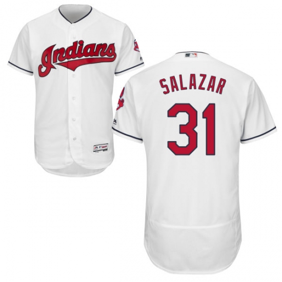 Men's Majestic Cleveland Indians 31 Danny Salazar White Home Flex Base Authentic Collection MLB Jersey
