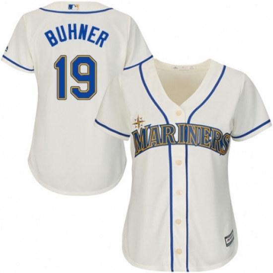 Women's Majestic Seattle Mariners 19 Jay Buhner Authentic Cream Alternate Cool Base MLB Jersey