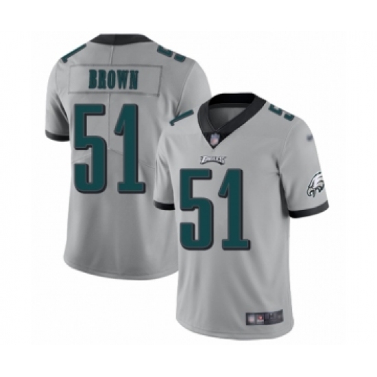Youth Philadelphia Eagles 51 Zach Brown Limited Silver Inverted Legend Football Jersey