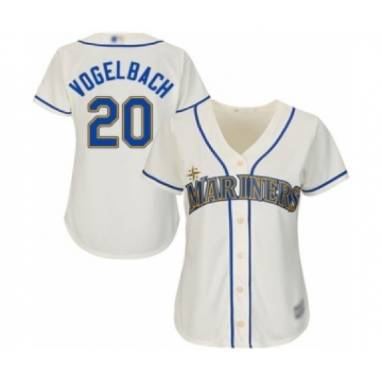 Women's Seattle Mariners 20 Daniel Vogelbach Authentic Cream Alternate Cool Base Baseball Player Jersey